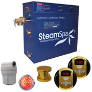STEAMSPA Royal 9 KW QuickStart Bath Generator Package in Polished Gold RY900GD